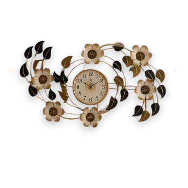 Artisan Gold Leaf & Petal Clock (48 x 23.5 Inches)